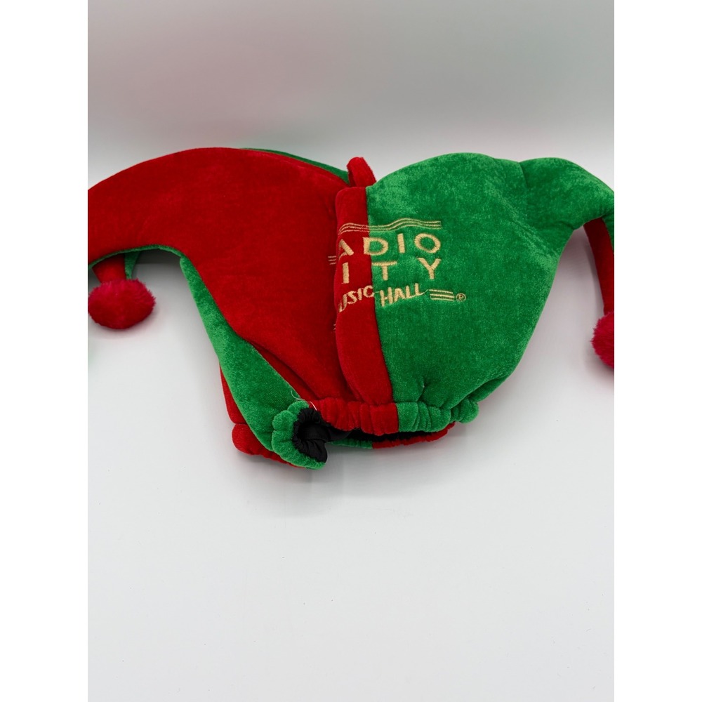 Radio City Music Hall Jester Hat Red Green Velvet Plush Christmas Souvenir BJM